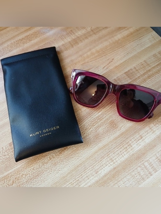 Kurt Geiger Accessories - NWOT Kurt Geiger London Cat Eye Burgundy Frame Sunglasses with Soft Case